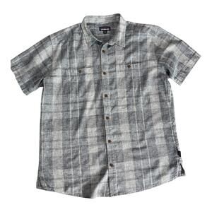 Patagonia Men's Gray Plaid Short Sleeve Button-Up Shirt XL
